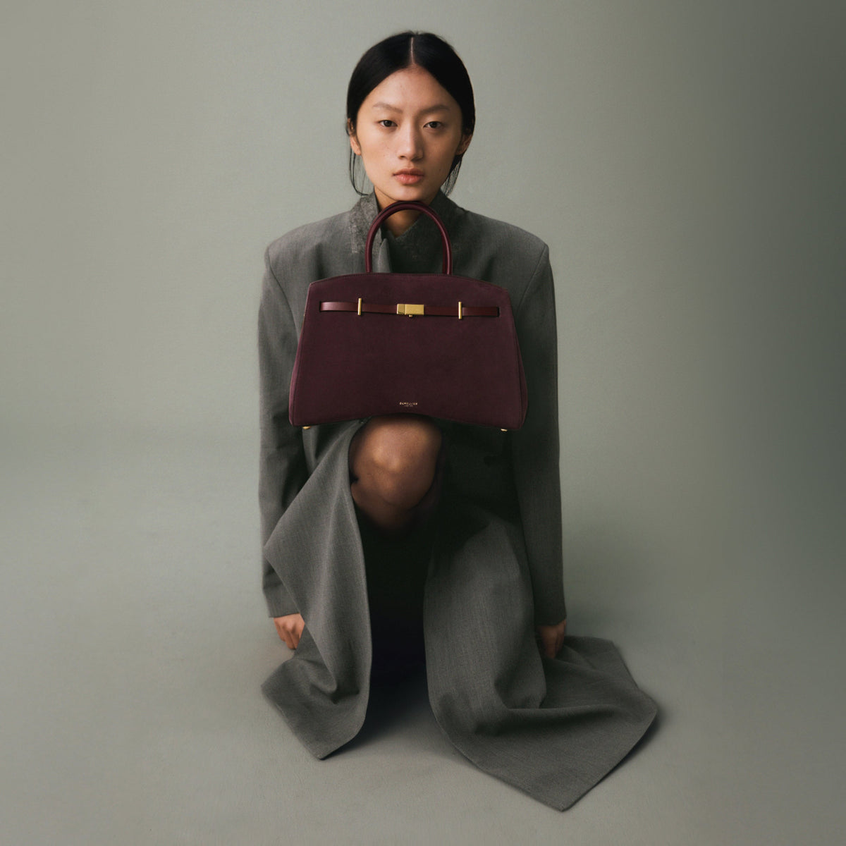 The Midi Hudson - burgundy suede & burgundy smooth -