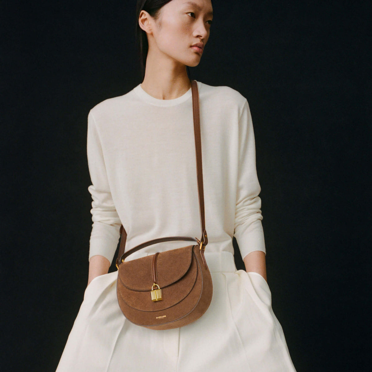 The Siena Saddle - deep tan suede & deep tan smooth -