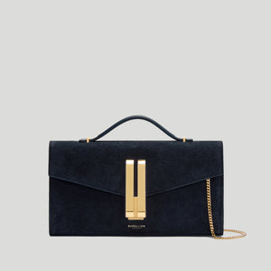 The Vancouver Clutch - midnight blue suede -