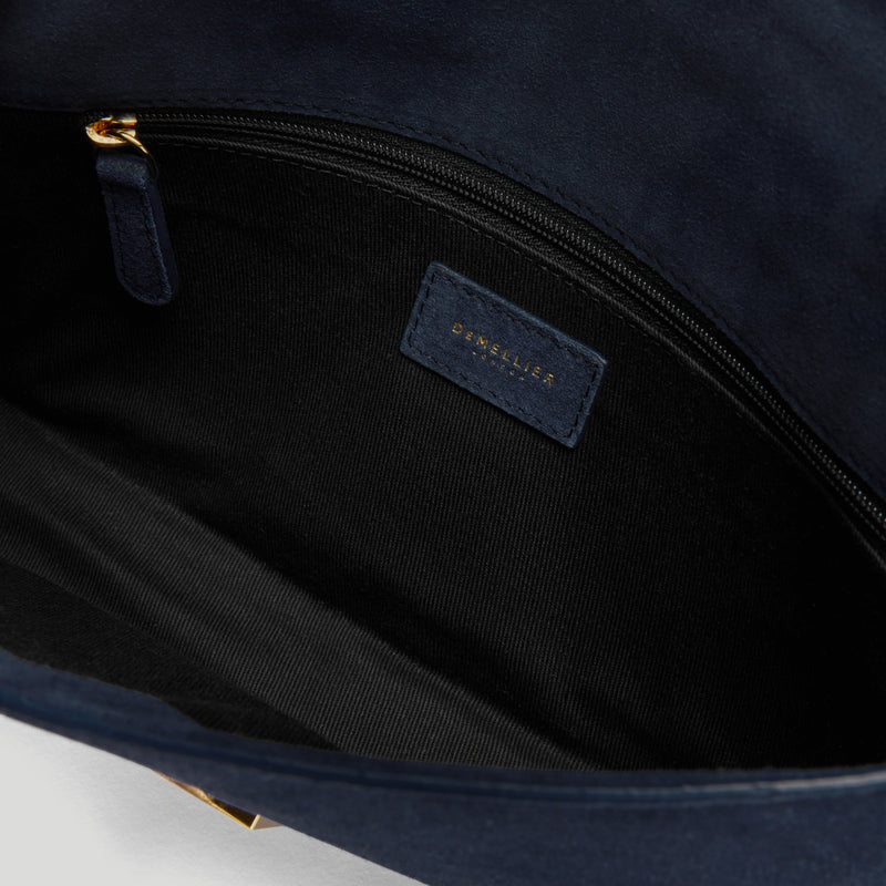 The Vancouver Clutch - midnight blue suede -