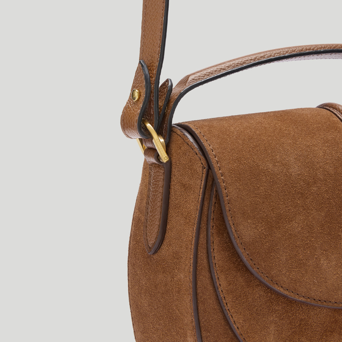 The Siena Saddle - deep tan suede & deep tan smooth -