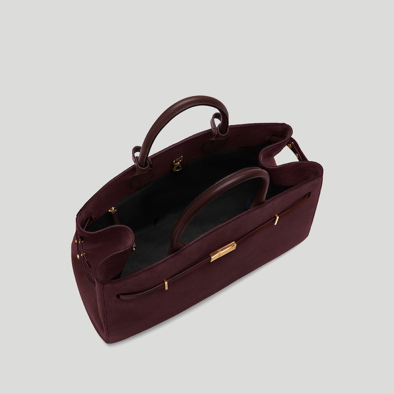 The Hudson - burgundy suede & tan smooth -