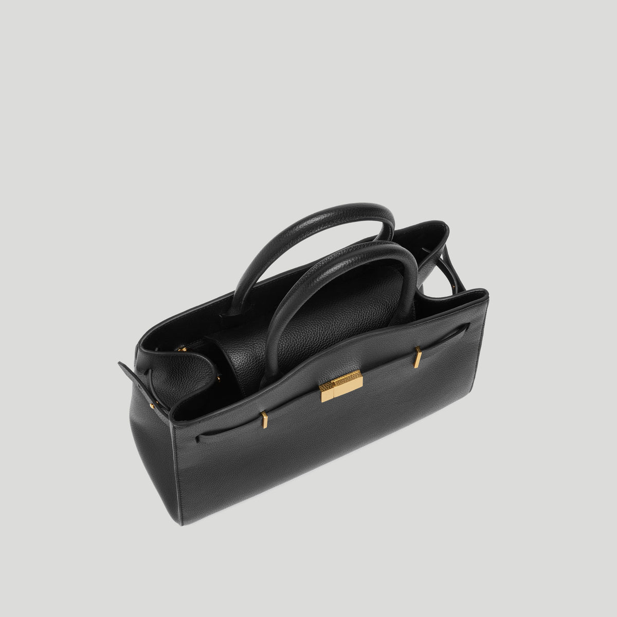 The Midi Hudson - black small grain -