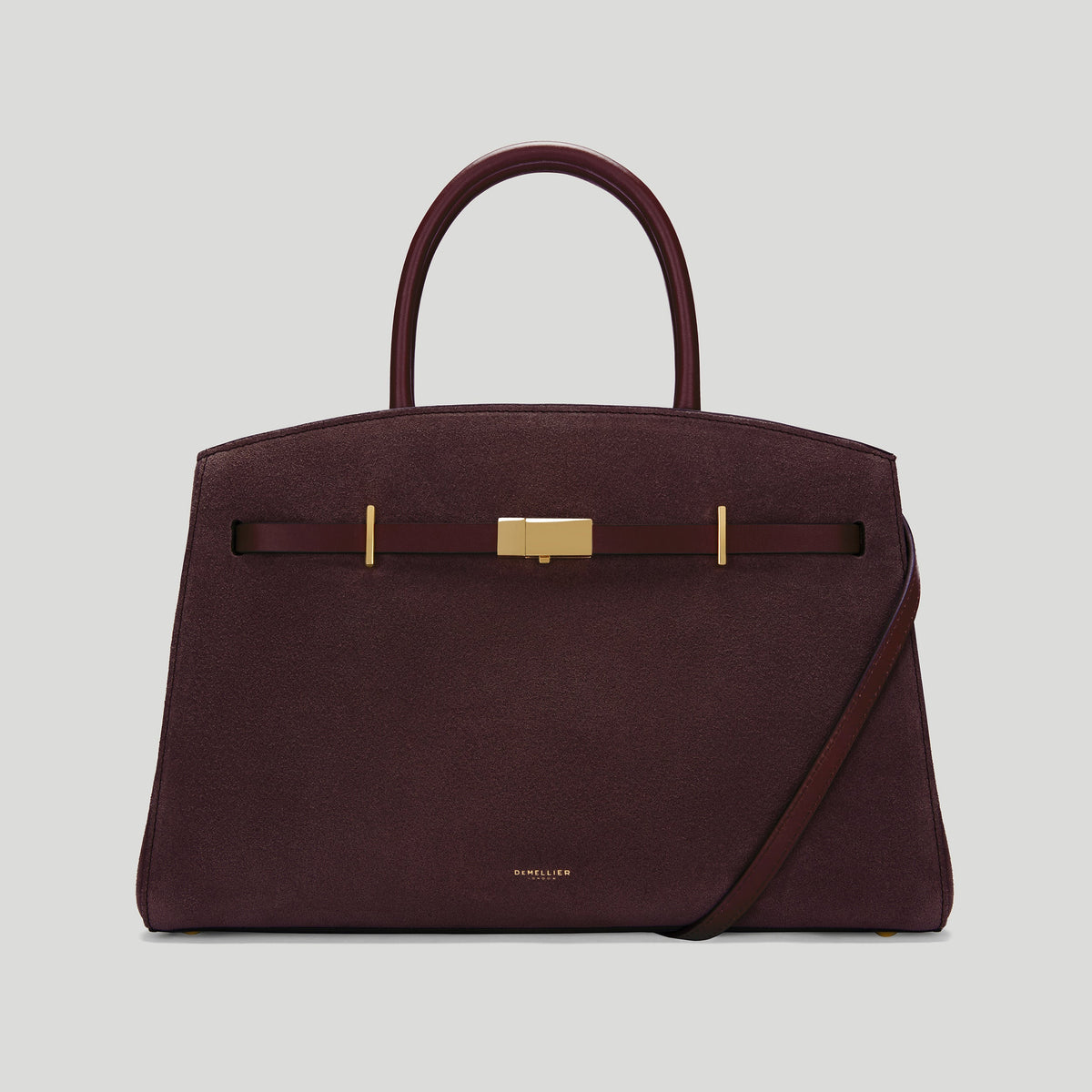 The Midi Hudson - burgundy suede & burgundy smooth -