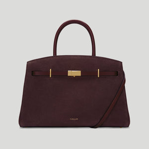 The Midi Hudson - burgundy suede & burgundy smooth