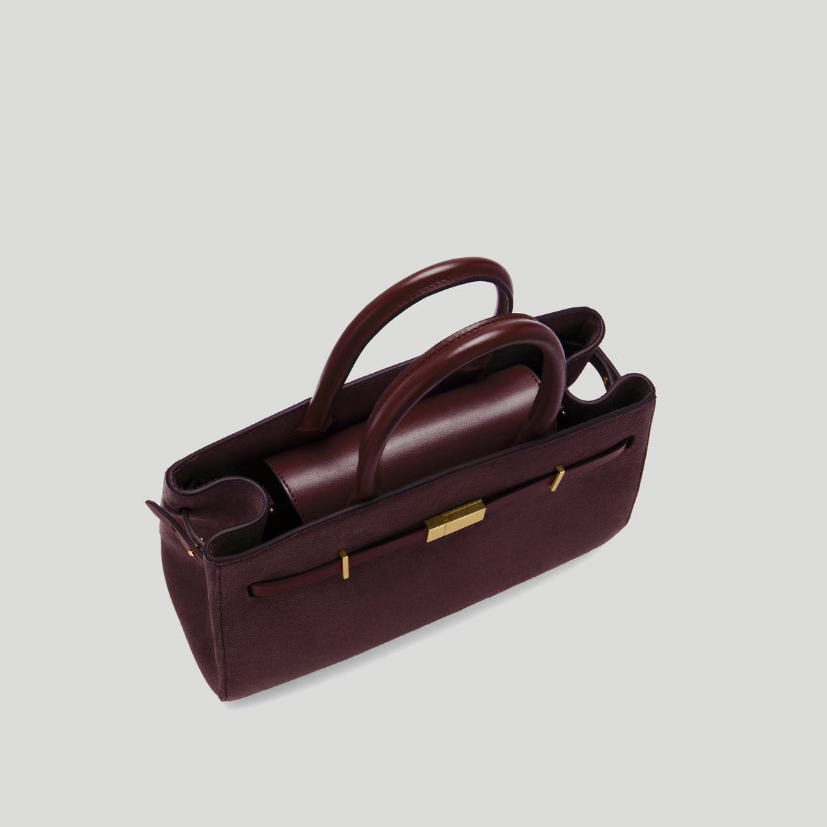 The Midi Hudson - burgundy suede & burgundy smooth -