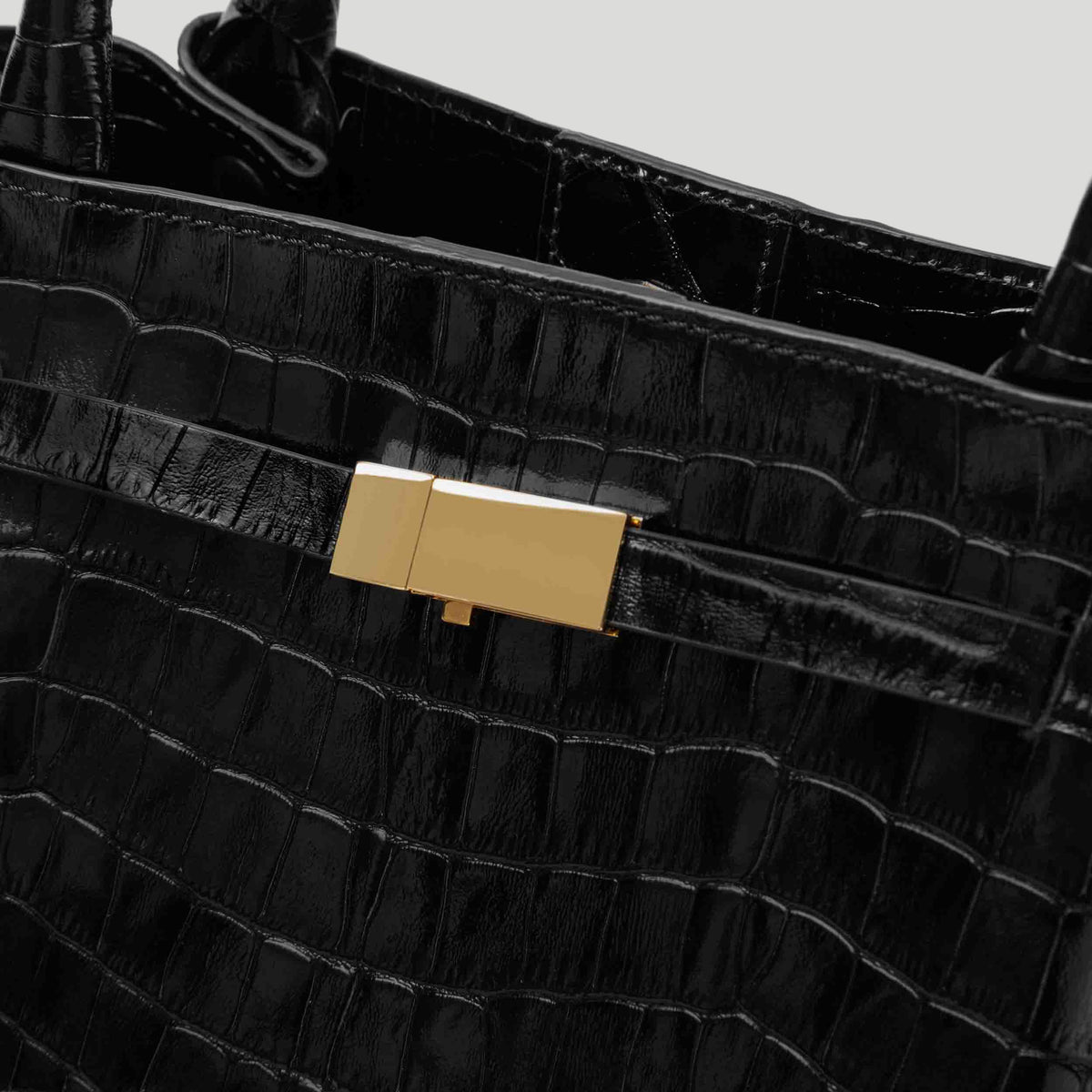 The Midi New York - black croc-effect -