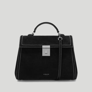 SouKeyna Diouf x The Midi Paris - black suede ecru stitching