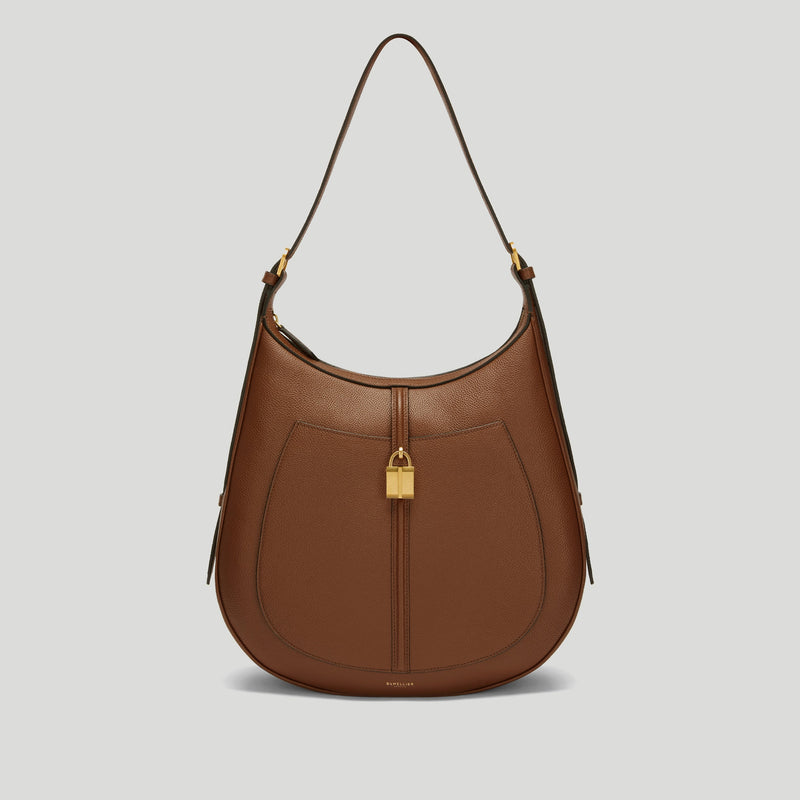 The Siena Hobo - tan small grain