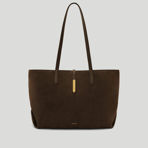 The Tokyo Tote - mocha suede & mocha smooth
