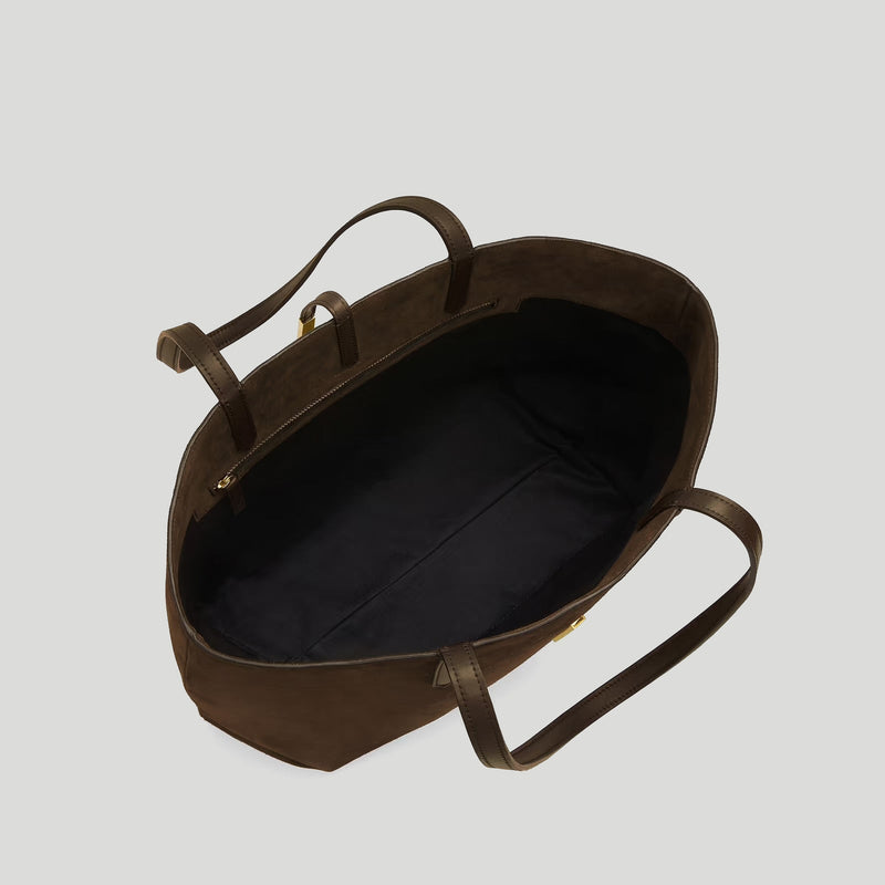 The Tokyo Tote - mocha suede & mocha smooth -