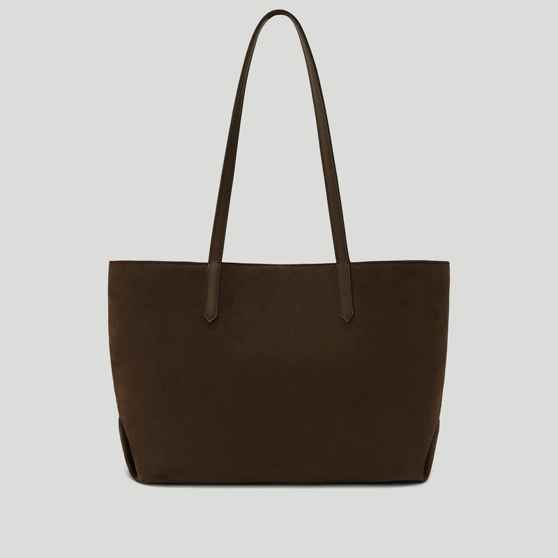 The Tokyo Tote - mocha suede & mocha smooth -