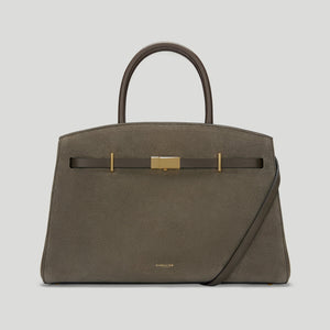 The Midi Hudson - deep olive suede & deep olive smooth -