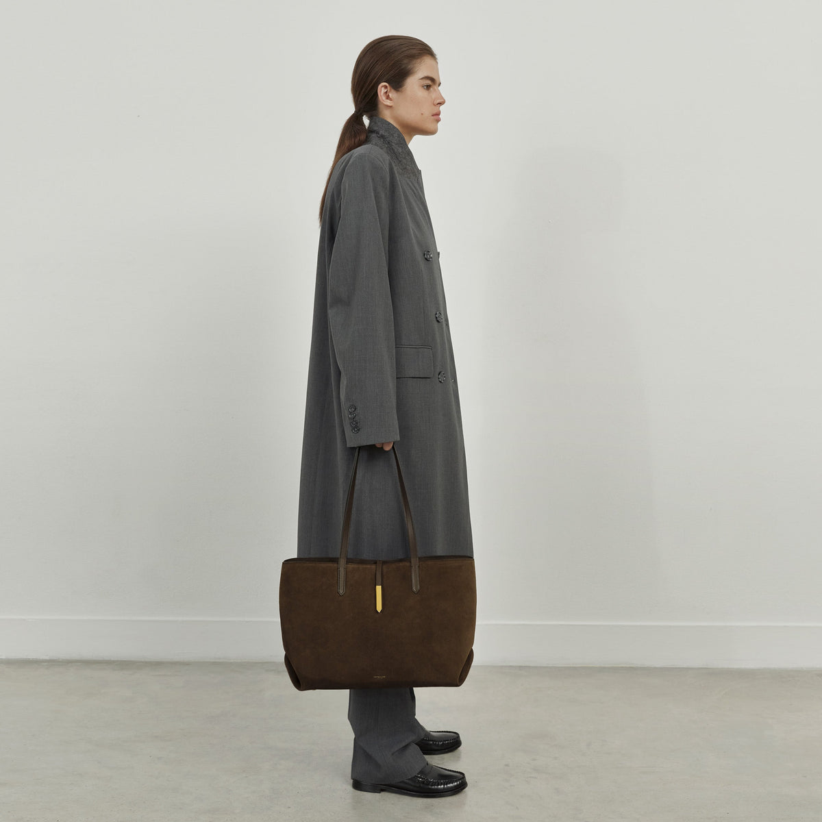 The Tokyo Tote - mocha suede & mocha smooth -