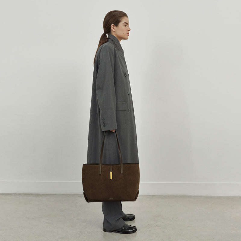 The Tokyo Tote - mocha suede & mocha smooth -